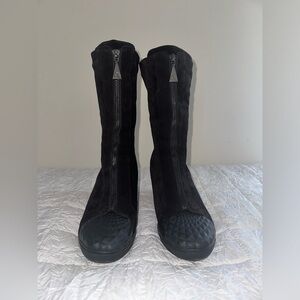 Geox Patrick Cox Velvet Wedge Boots